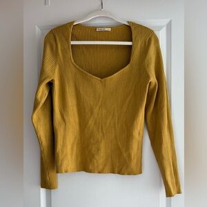 Marine Layer Ribbed Sweater, Gold, XL